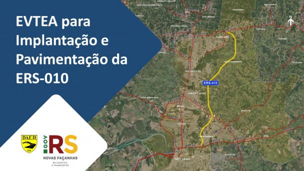 A foto mostra a capa do estudo para implantação da ERS-010. Está escrito: EVTEA para implantação da ERS-010.