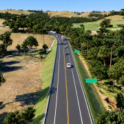 A foto &eacute; um tra&ccedil;ado projetado do futuro acesso ao Aeroporto da Serra Ga&uacute;cha pela ERS-466
